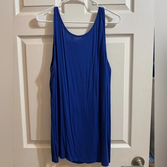 Sonoma Royal Blue Ruffled Tank Top - Picture 2 of 3